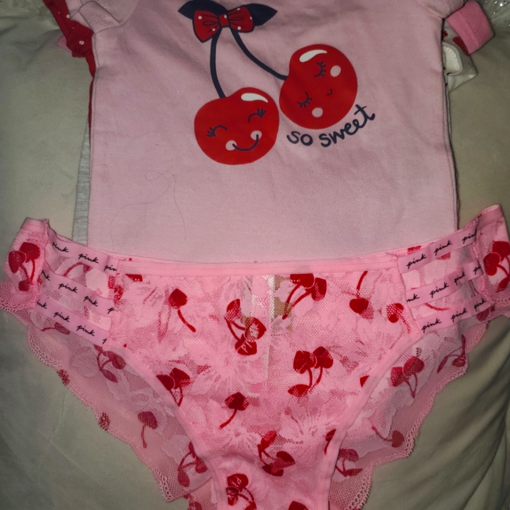 VICTORIA'S SECRET PRETTY PINK🍒 CHERRY GRAPHIC HIPSTER PANTY